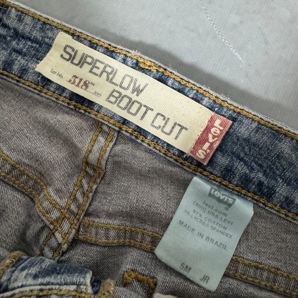 Levis 518 Superlow Bootcut Jeans Medium Wash - Size: 5M JR - Picture 6 of 8